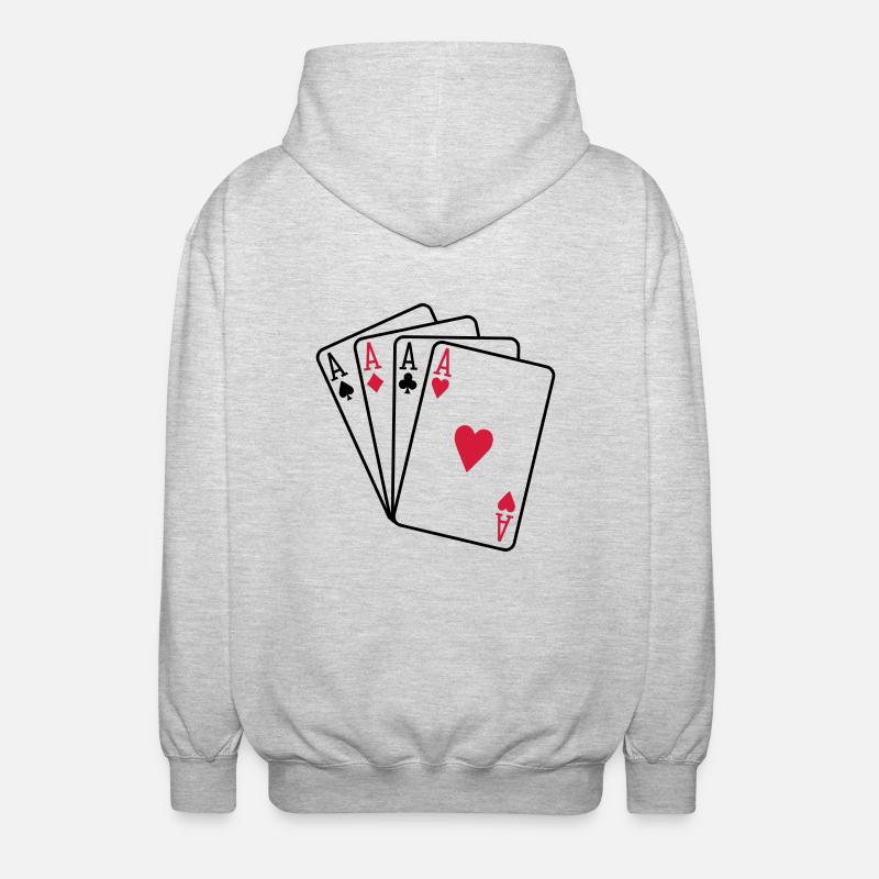 Poker - Veste à capuche unisexe - gris clair chiné