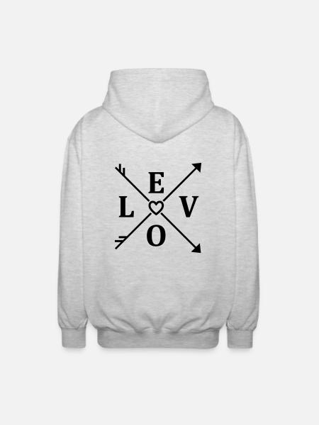 love_1f1 - Unisex Kapuzenjacke - Hellgrau meliert