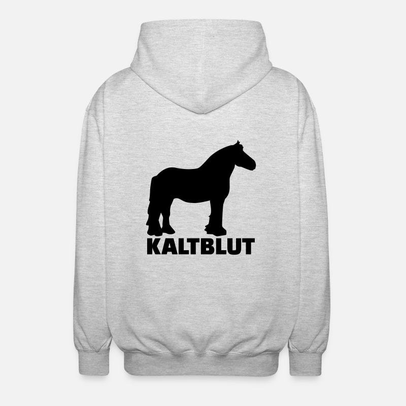 Kaltblut Pferd - Unisex Kapuzenjacke - Hellgrau meliert