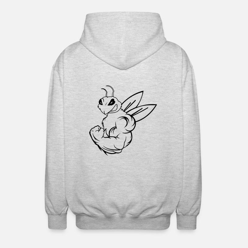 strong_bee_01 - Unisex Kapuzenjacke - Hellgrau meliert