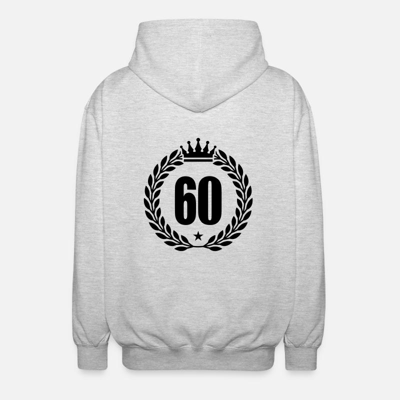 60 kranz krone - Unisex Kapuzenjacke - Hellgrau meliert