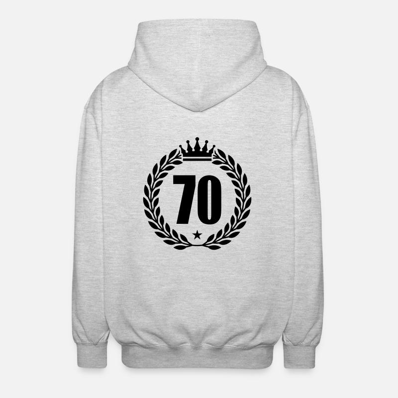 70 kranz krone - Unisex Kapuzenjacke - Hellgrau meliert