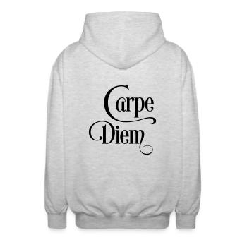 Carpe Diem - Veste à capuche unisexe - gris clair chiné - Dos - AI Model Male 185 light (185cm)