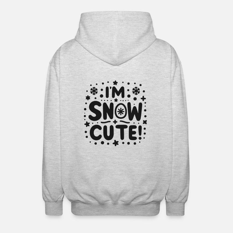 Ich bin Snow Cute - Unisex Kapuzenjacke - Hellgrau meliert