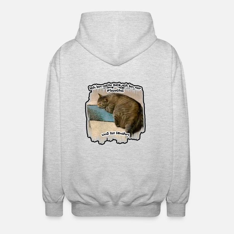 Dicke Katze - Unisex Kapuzenjacke - Hellgrau meliert