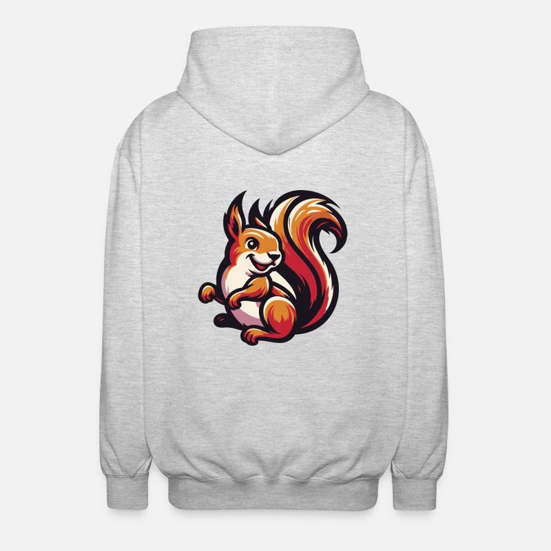 Rotes Eichhörnchen Grace - Unisex Kapuzenjacke - Hellgrau meliert