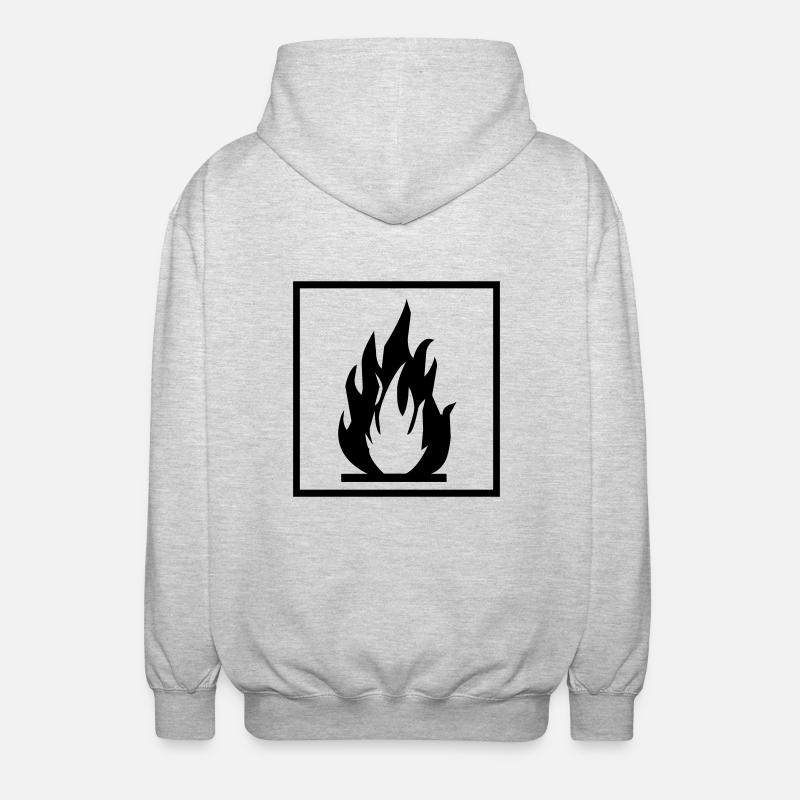 Combustible inflammable - Veste à capuche unisexe - gris clair chiné