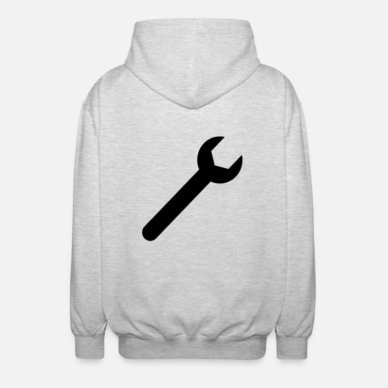 clef,Outil,Marteau,Pince,travail - Veste à capuche unisexe - gris clair chiné