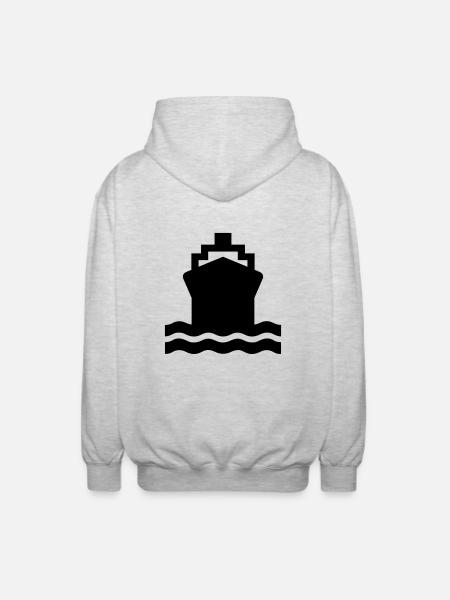 ship,container ship,tank ship,shipowner,panamax, - Unisex Hooded Jacket - light heather grey