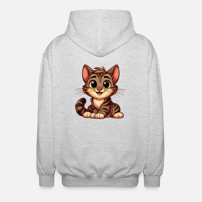 cat tiger 2 - Veste à capuche unisexe - gris clair chiné