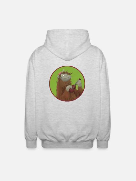 Affe mit Ukulele - Unisex Kapuzenjacke - Hellgrau meliert