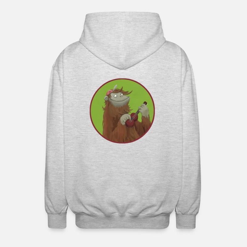 Singe avec ukulélé - Veste à capuche unisexe - gris clair chiné