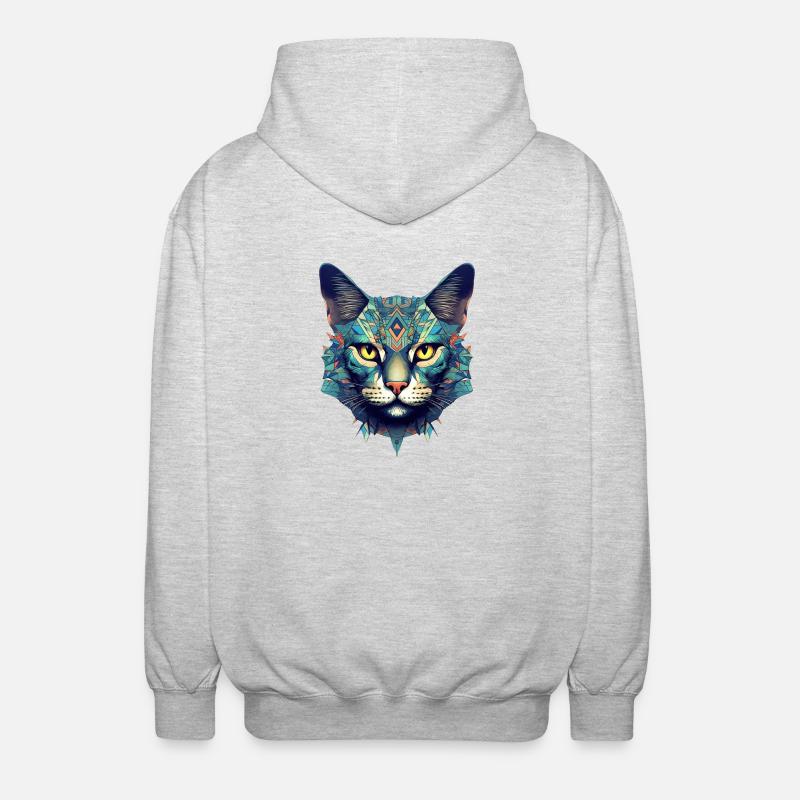 Chat - Veste à capuche unisexe - gris clair chiné