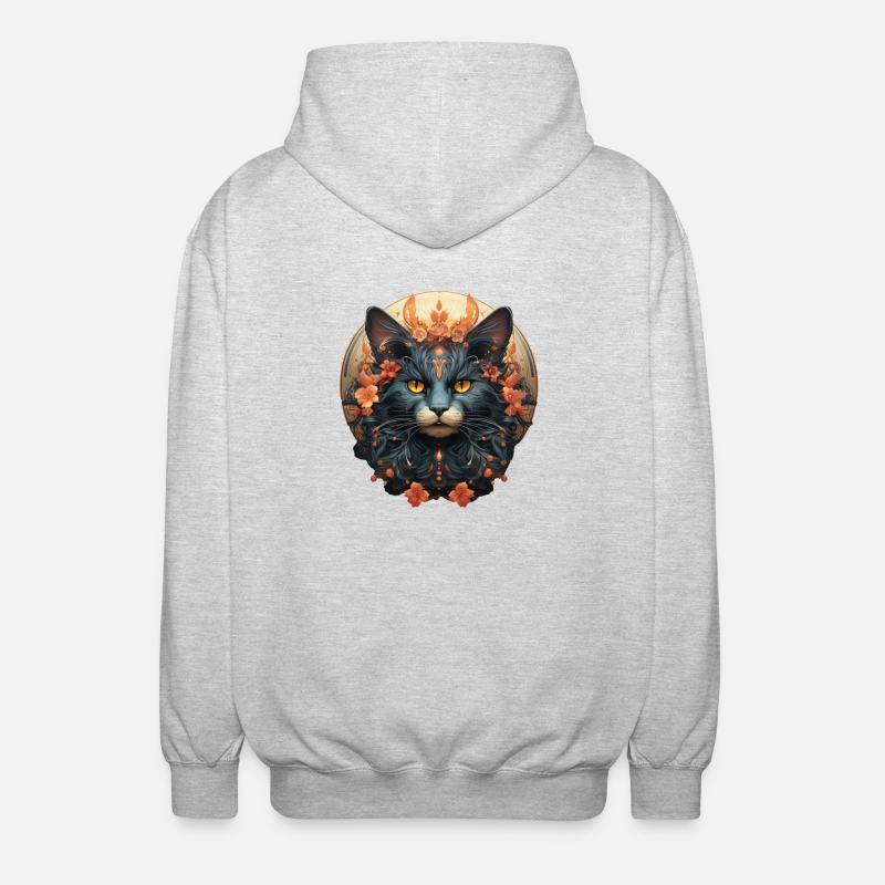 Cat - Unisex Hooded Jacket - light heather grey