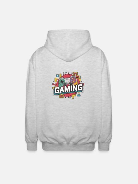 Gaming - Controllers - Unisex Hooded Jacket - light heather grey