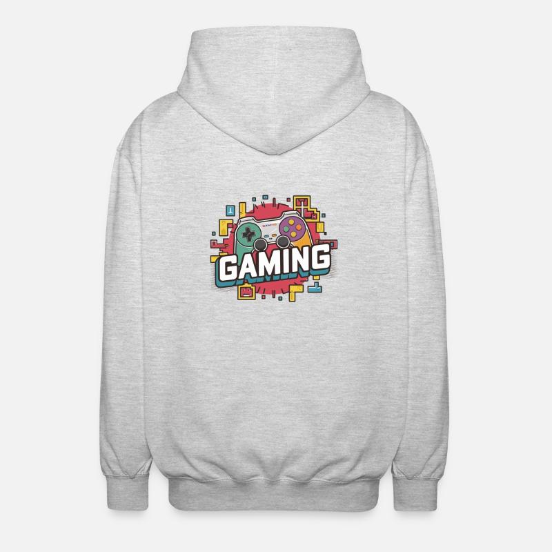Gaming - Controllers - Unisex Hooded Jacket - light heather grey