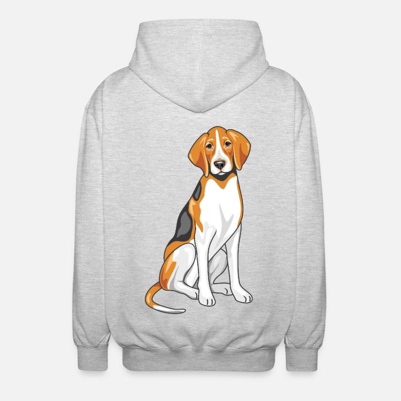 Sitting foxhound - Unisex Hooded Jacket - light heather grey