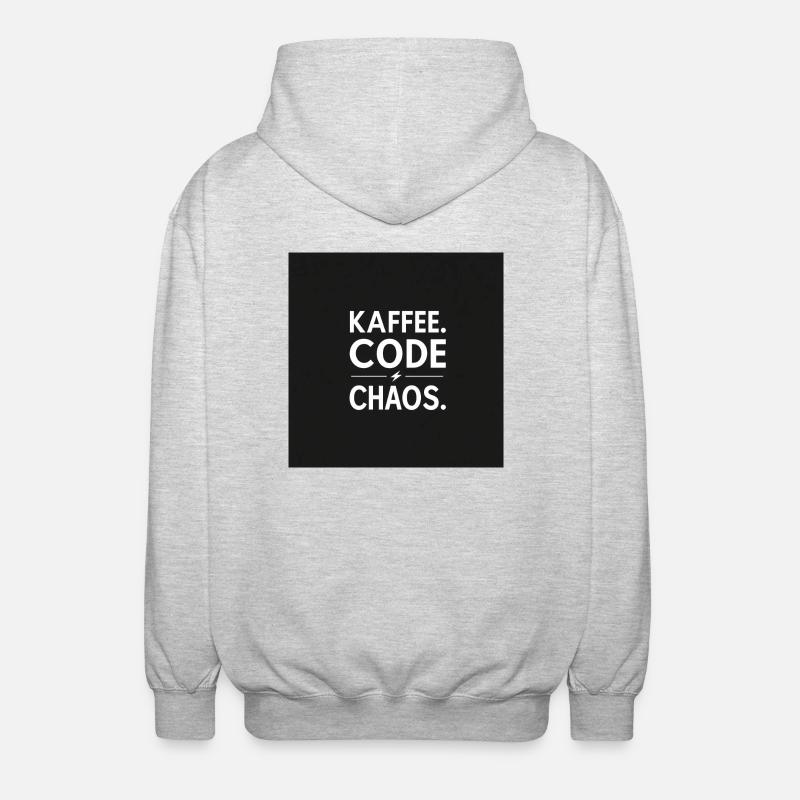 Café, Code, Chaos - Veste à capuche unisexe - gris clair chiné