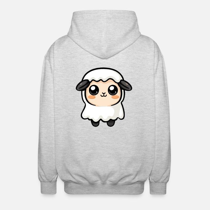 Schaf Halloween Comic Geist - Unisex Kapuzenjacke - Hellgrau meliert