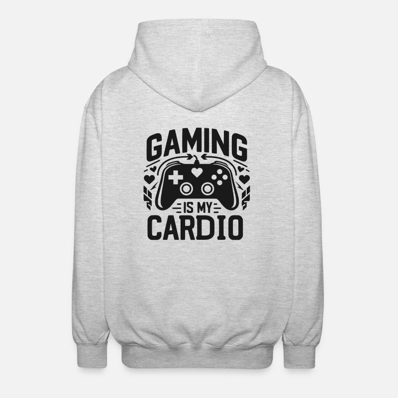 Le jeu est mon cardio - Veste à capuche unisexe - gris clair chiné