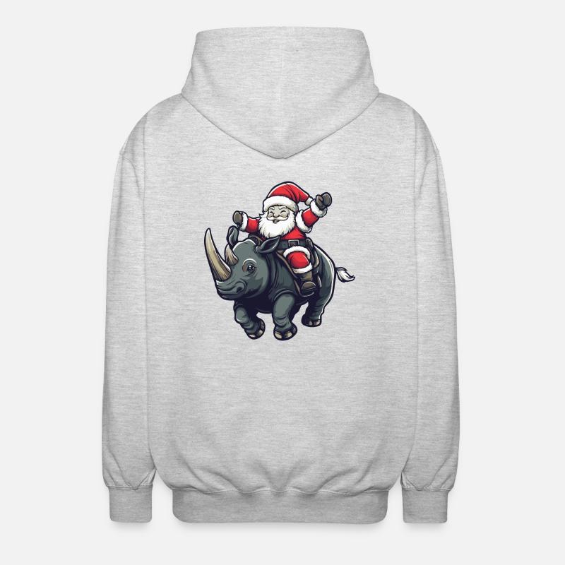 Nashorn Weihnachtsmann - Unisex Kapuzenjacke - Hellgrau meliert