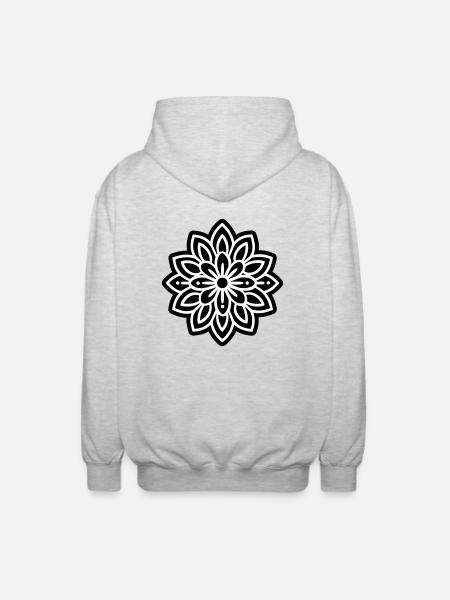 Blossom Mandala - Unisex Hooded Jacket - light heather grey