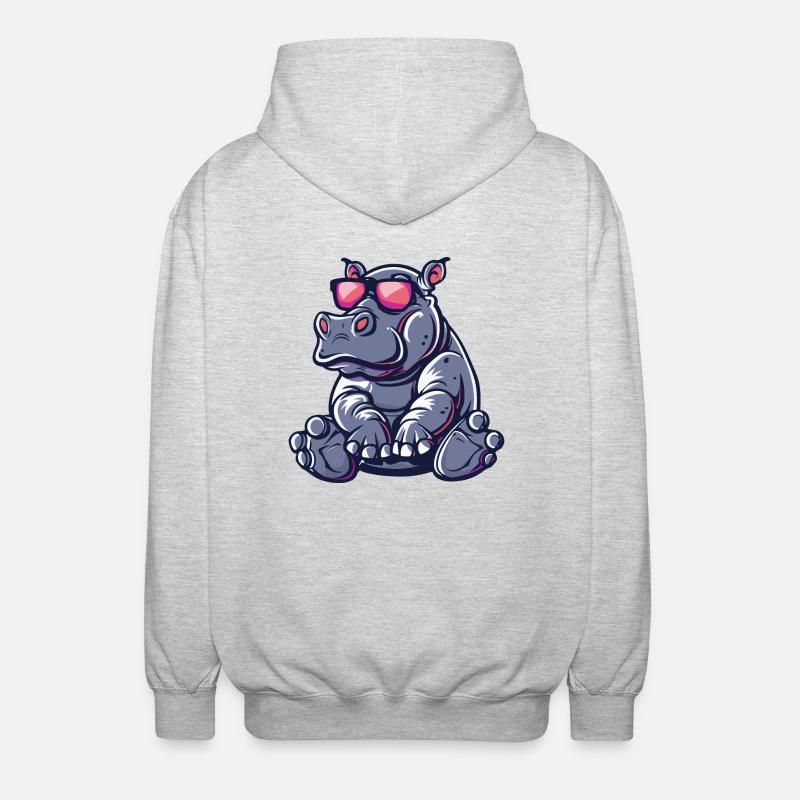 Hippo Comic Cool - Unisex Hooded Jacket - light heather grey