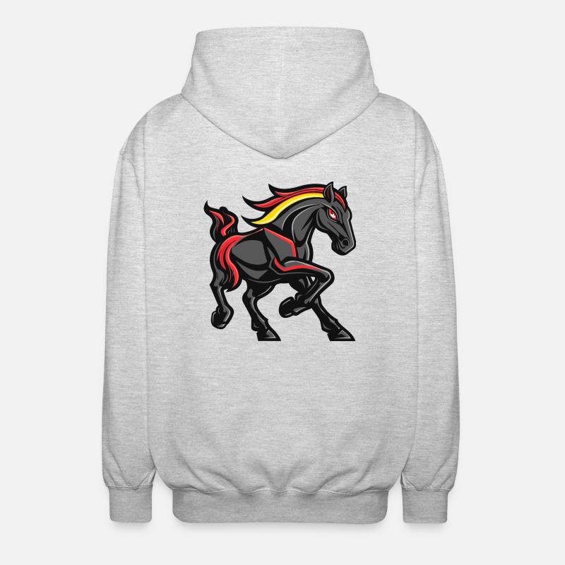 Bande dessinée de cheval - Veste à capuche unisexe - gris clair chiné