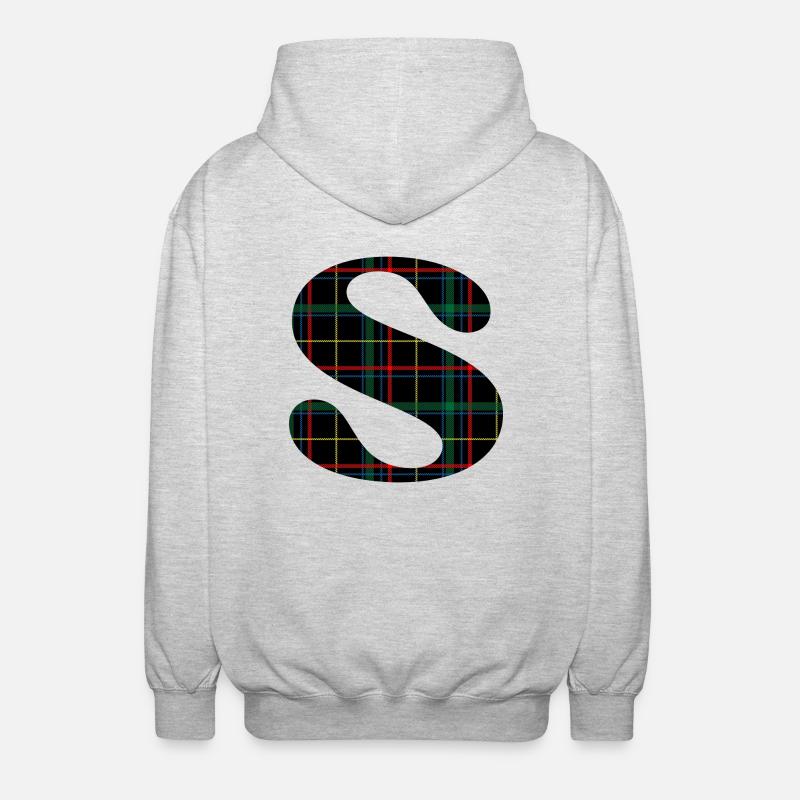 Schottisches Schottenkaro des Monogramms - Unisex Kapuzenjacke - Hellgrau meliert