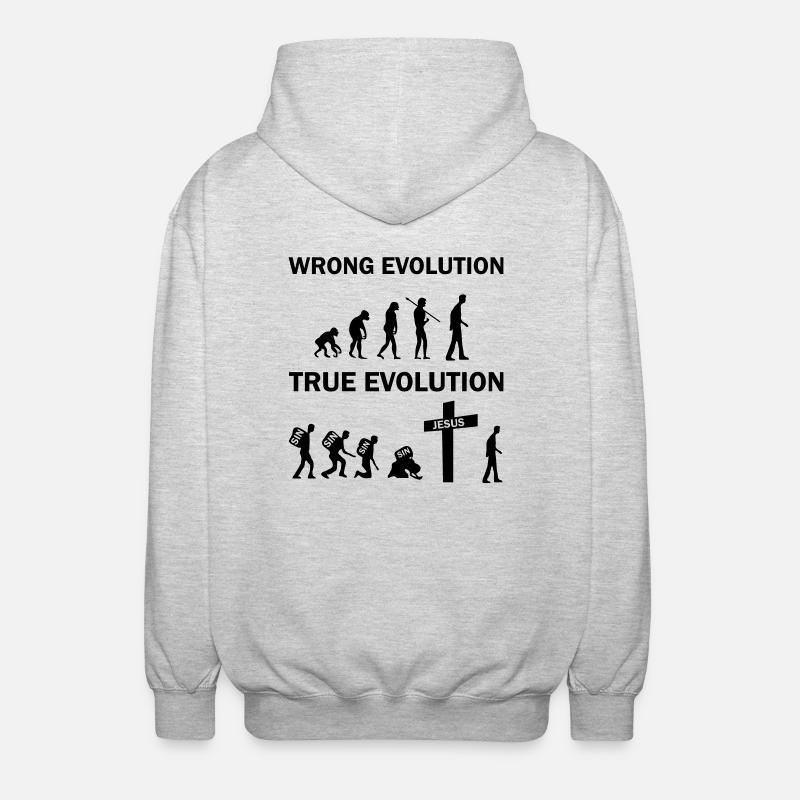 true evolution jesus - Unisex Kapuzenjacke - Hellgrau meliert