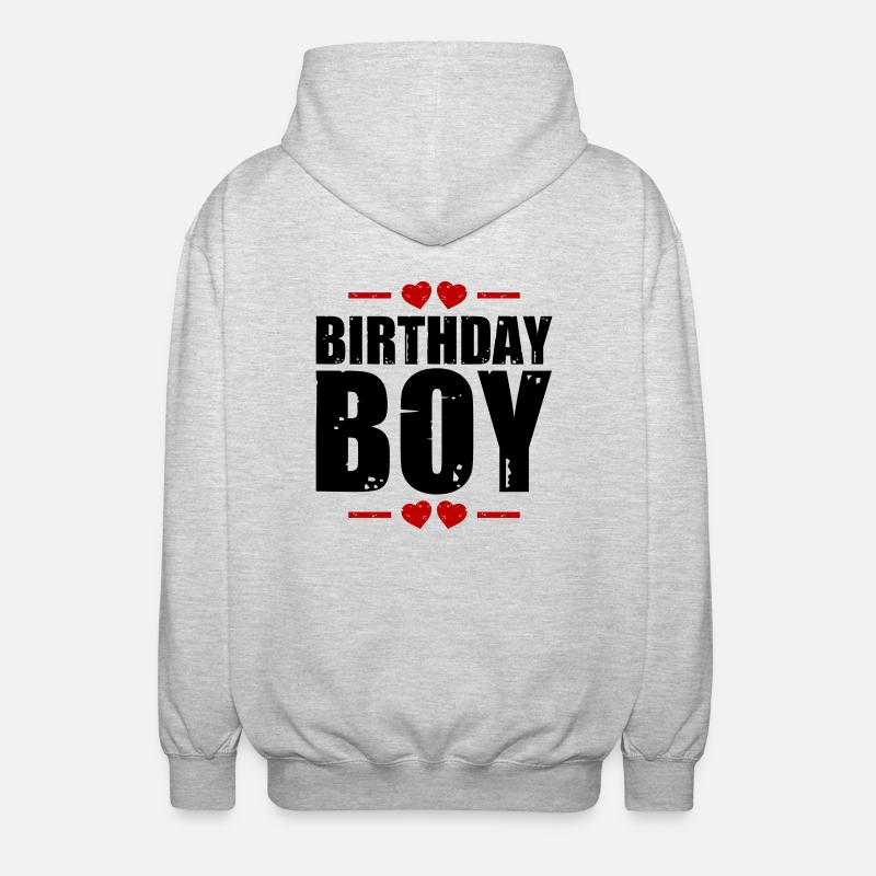 Garçon d’anniversaire disant - Veste à capuche unisexe - gris clair chiné