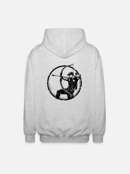 Archery Sports - Unisex Hooded Jacket - light heather grey