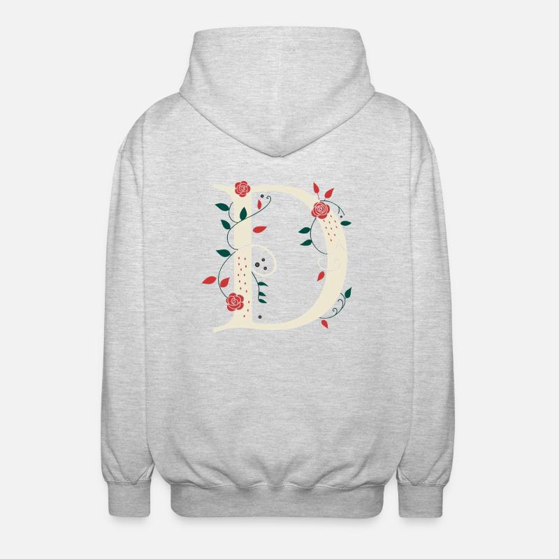 Letter D Monogram Retro - Unisex Hooded Jacket - light heather grey