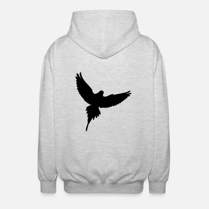 Vogel - Unisex Kapuzenjacke - Hellgrau meliert