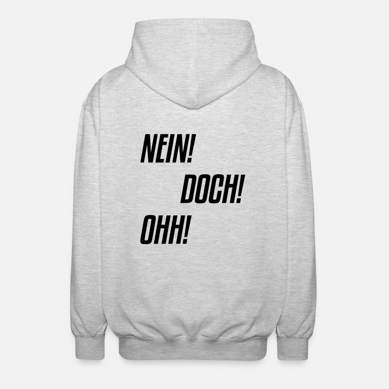 nein doch ohh - Unisex Kapuzenjacke - Hellgrau meliert