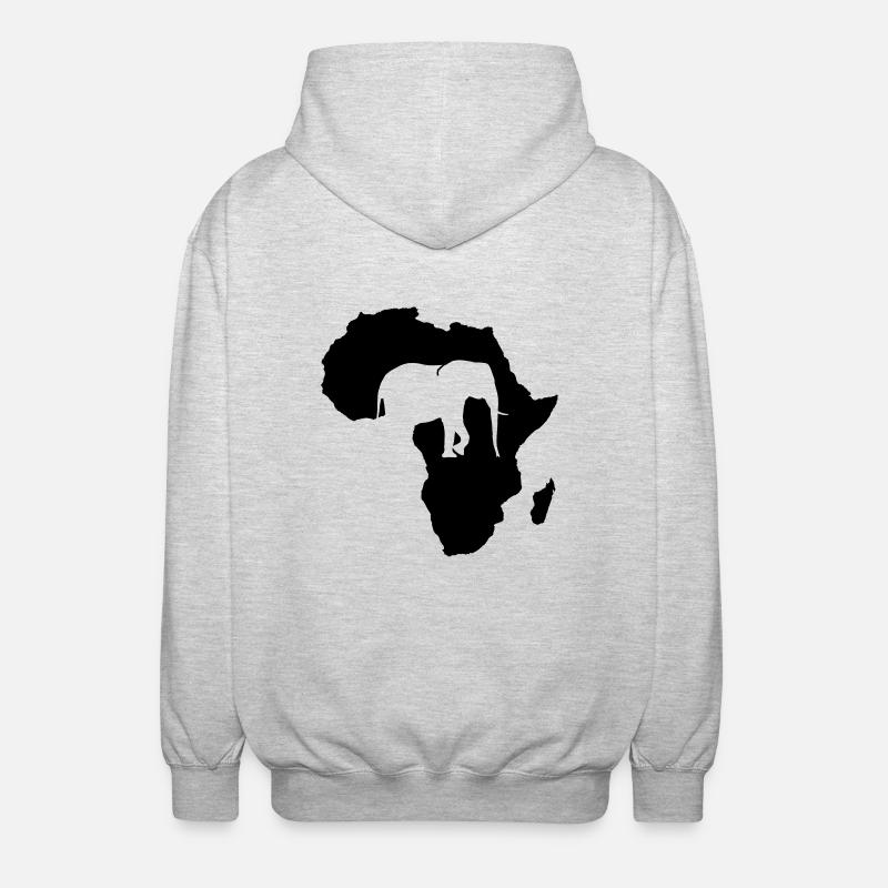 Afrika Elefant - Unisex Kapuzenjacke - Hellgrau meliert
