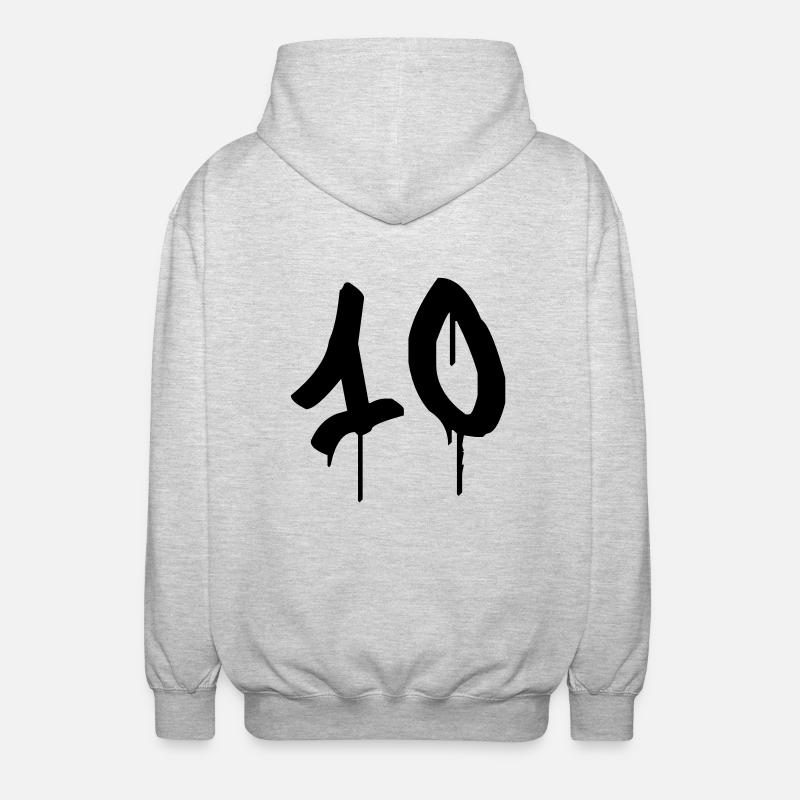 Graffiti : 10 - Unisex Kapuzenjacke - Hellgrau meliert