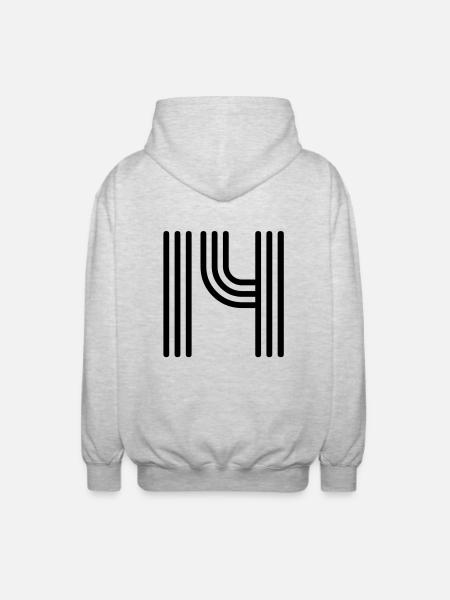 Fjorton 14 fjorton - Luvjacka unisex - ljusgråmelerad