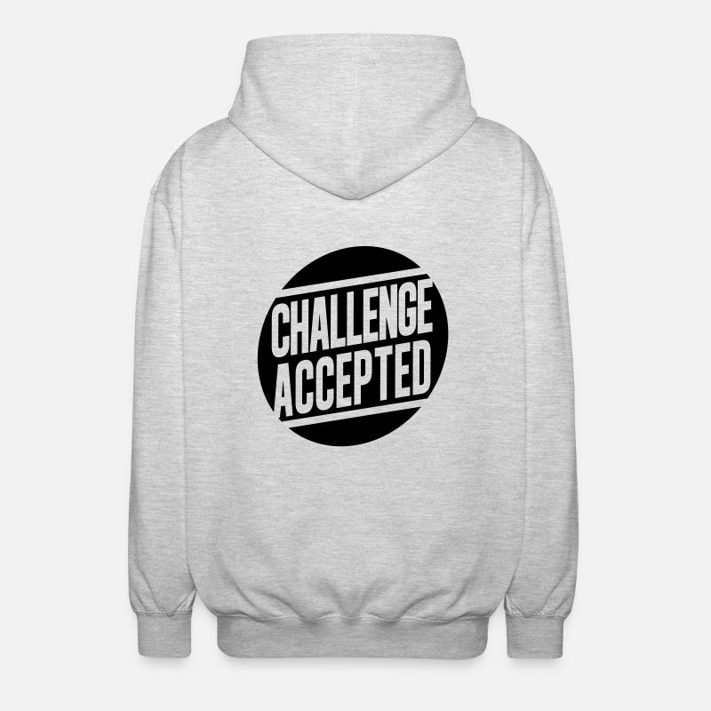 Challenge Accepted - Unisex Kapuzenjacke - Hellgrau meliert
