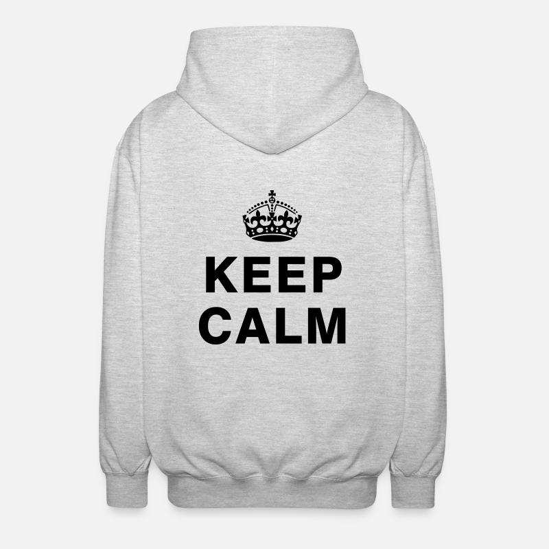 KEEP CALM - Unisex Kapuzenjacke - Hellgrau meliert