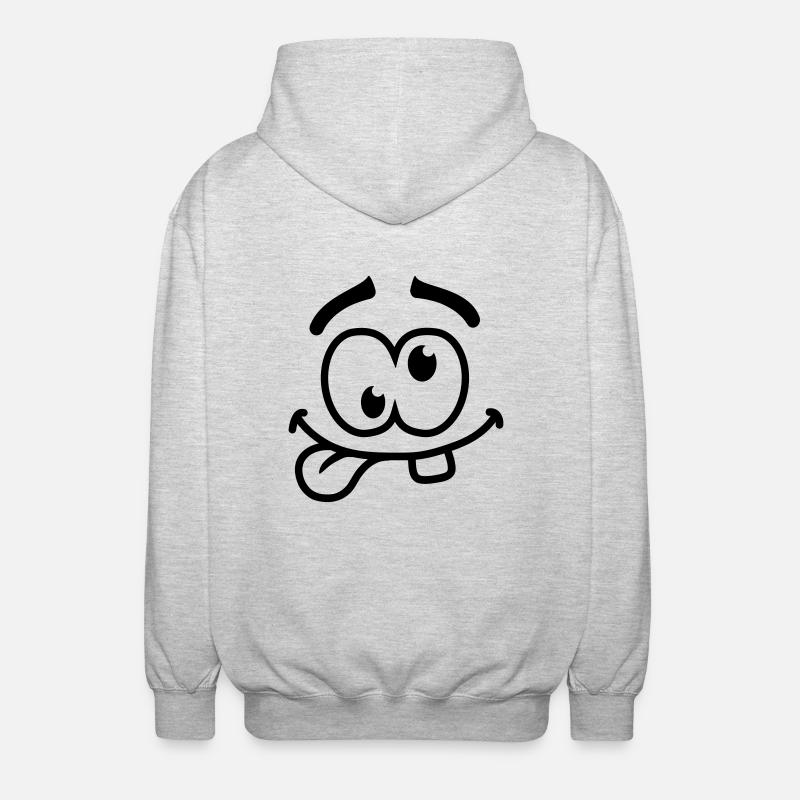 Crazy Smiley Face - Veste à capuche unisexe - gris clair chiné