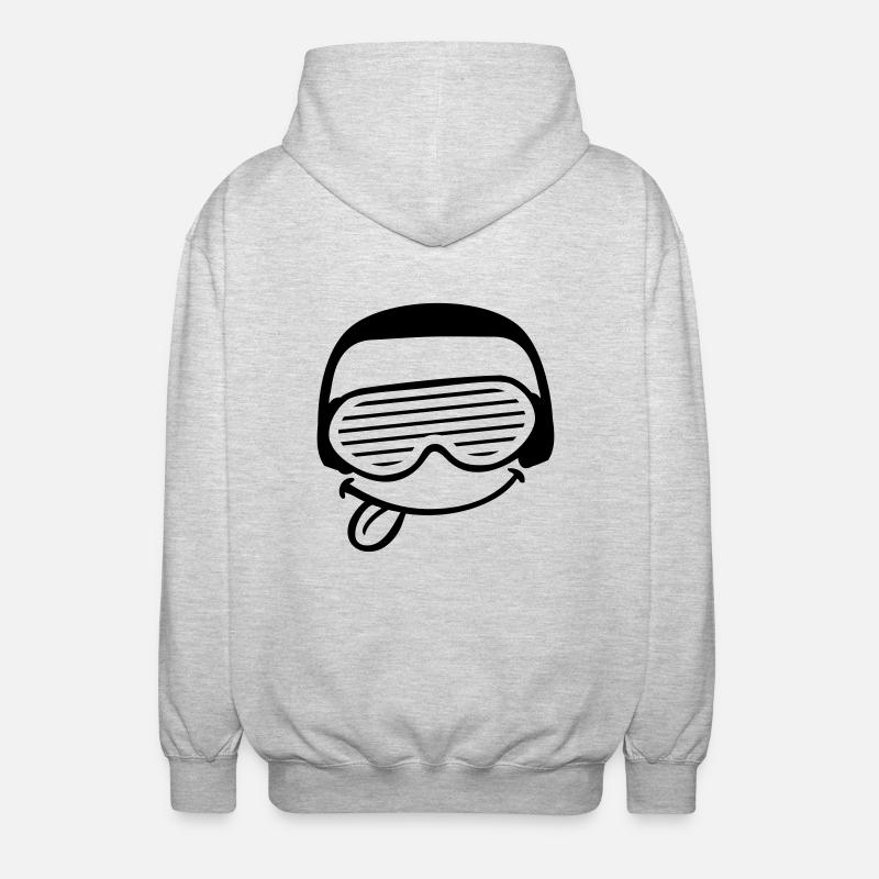 Funky DJ Face - Unisex Kapuzenjacke - Hellgrau meliert