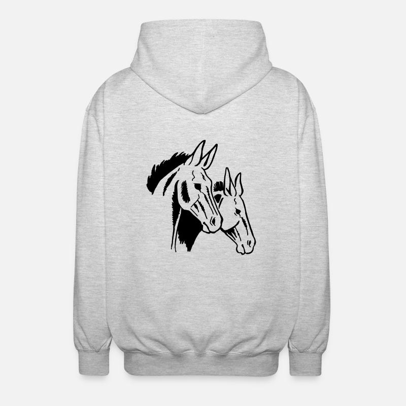 Zwei Maultiere - Unisex Kapuzenjacke - Hellgrau meliert