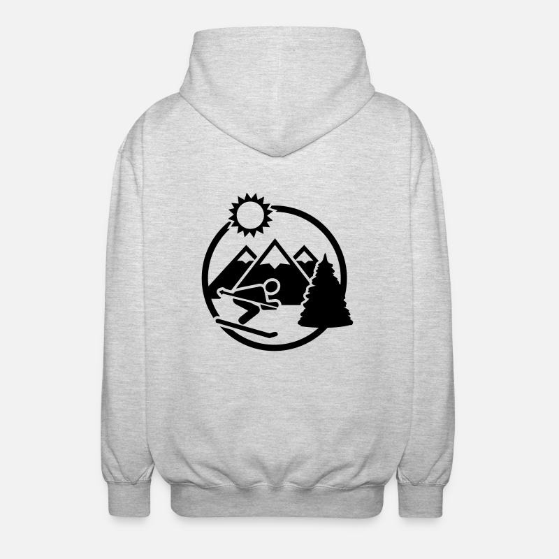 Ski - Unisex Kapuzenjacke - Hellgrau meliert