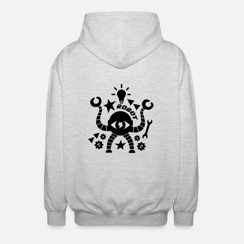 robots - Veste à capuche unisexe - gris clair chiné