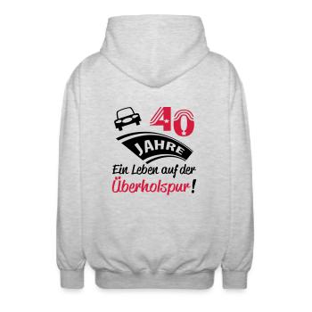spur_40 - Unisex Kapuzenjacke - Hellgrau meliert - Hinten - AI Model Male 185 light (185cm)