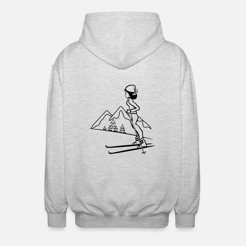 Winter holiday ski pass - Unisex Hooded Jacket - light heather grey