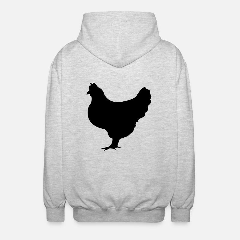 huhn_001 - Unisex Hooded Jacket - light heather grey