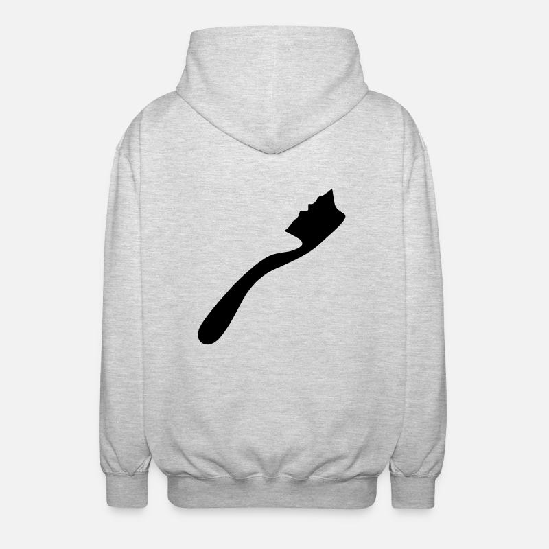 Zahnbürste - Unisex Kapuzenjacke - Hellgrau meliert