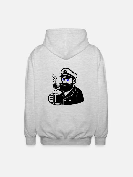 Captain Beer - Unisex Hooded Jacket - light heather grey